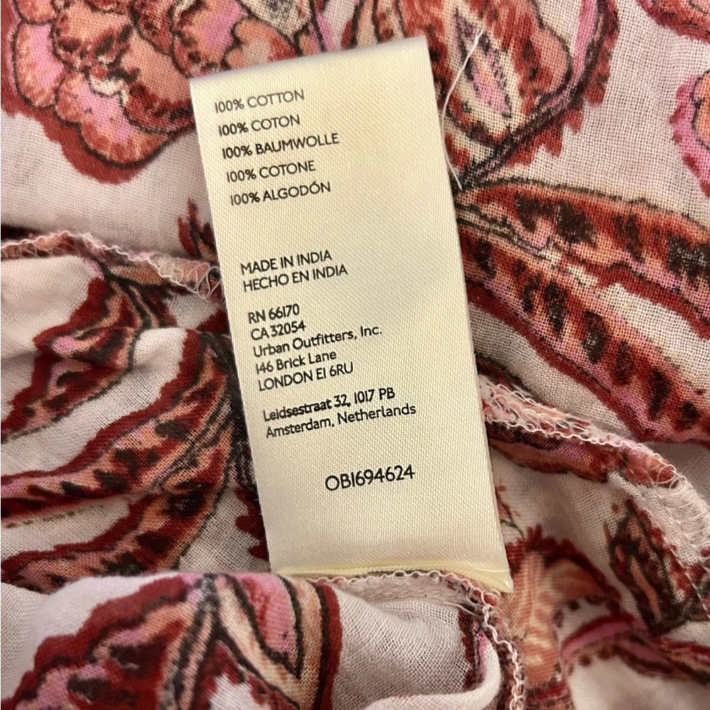 Free People Pinkish/Maroon and White Floral Tunic Blouse - Picture 6 of 6